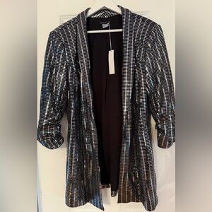 NWT VENUS Black and Silver Sequin Blazer